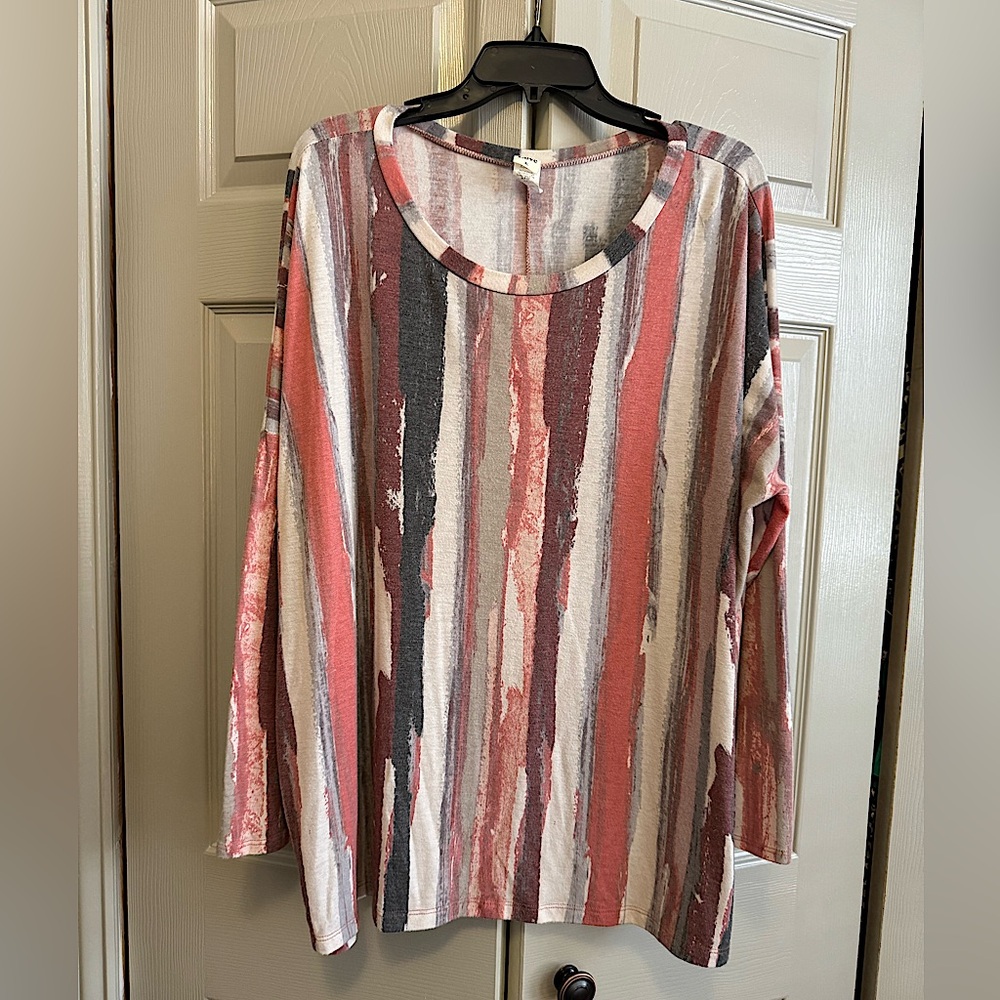 See in Love Colorful Oversized Scoop Neck Long Sleeve Tee